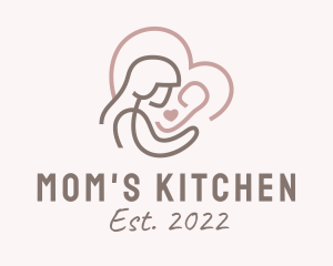 Breastfeeding Mother Heart logo design