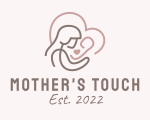 Breastfeeding Mother Heart logo design