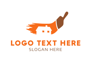 Orange Paint Brush logo