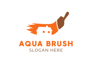 Orange Paint Brush logo design