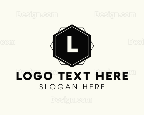 Geometric Hexagon Interior Design Logo