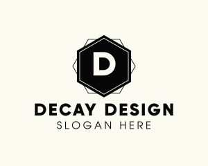 Geometric Hexagon Interior Design logo design