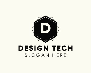 Geometric Hexagon Interior Design logo design