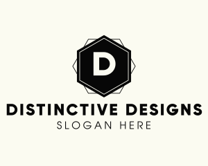 Geometric Hexagon Interior Design logo design