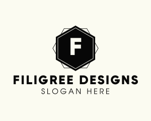 Geometric Hexagon Interior Design logo design