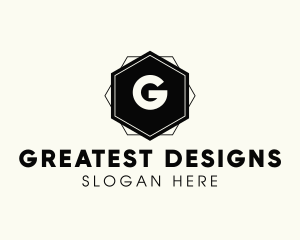 Geometric Hexagon Interior Design logo design