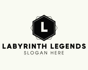 Geometric Hexagon Interior Design logo design