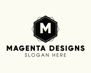 Geometric Hexagon Interior Design logo design