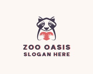 Raccoon Animal Zoo logo design