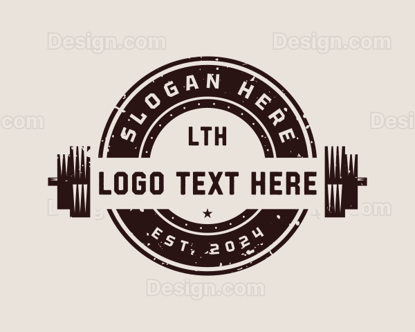 Gym Fitness Barbell Logo