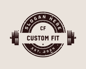 Gym Fitness Barbell logo design