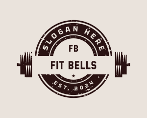 Gym Fitness Barbell logo design