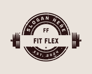 Gym Fitness Barbell logo design