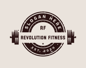 Gym Fitness Barbell logo design