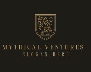 Mythical Unicorn Shield logo design