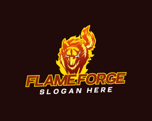 Canine Flame Wolf logo design