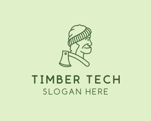 Old Man Lumberjack logo design