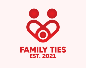 Red Family Heart  logo design