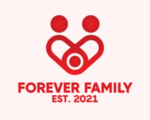 Red Family Heart  logo design