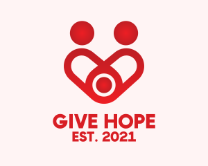 Red Family Heart  logo design