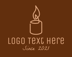 Beige Candle Light logo design