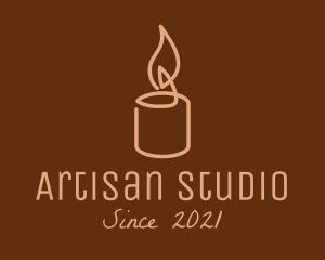 Beige Candle Light logo design