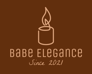 Beige Candle Light logo design