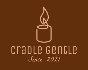 Beige Candle Light logo design