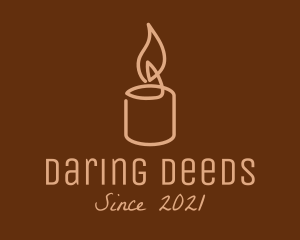 Beige Candle Light logo design