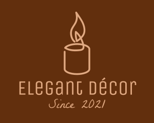 Beige Candle Light logo design