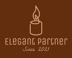 Beige Candle Light logo design