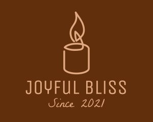 Beige Candle Light logo design