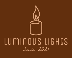 Beige Candle Light logo design