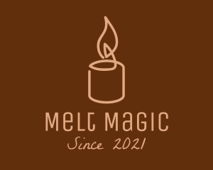 Beige Candle Light logo design