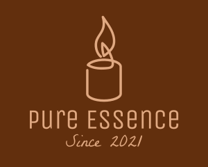 Beige Candle Light logo design