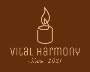 Beige Candle Light logo design