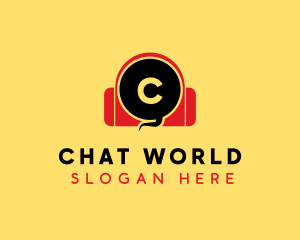 Talk Chat Headphones logo design