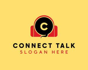 Talk Chat Headphones logo design