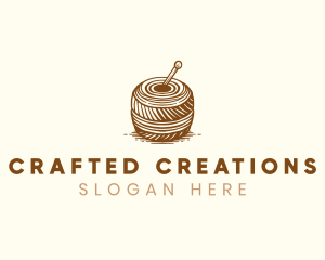 Knitting Yarn Embroidery logo design