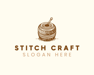 Knitting Yarn Embroidery logo design