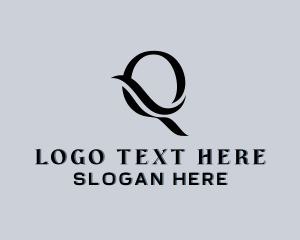 Upscale Swoosh Boutique Letter Q logo