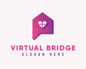 Heart Home Chat Bubble logo