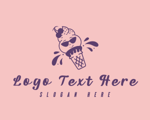 Cute Ice Cream Dessert logo