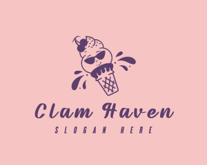 Cute Ice Cream Dessert Logo