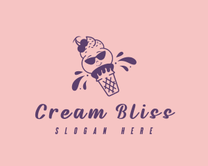 Cute Ice Cream Dessert logo design