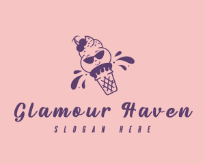 Cute Ice Cream Dessert logo