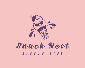 Cute Ice Cream Dessert logo design