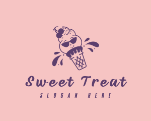 Cute Ice Cream Dessert logo design