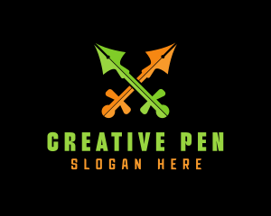 Writer Pen Sword  logo design