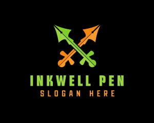 Writer Pen Sword  logo design